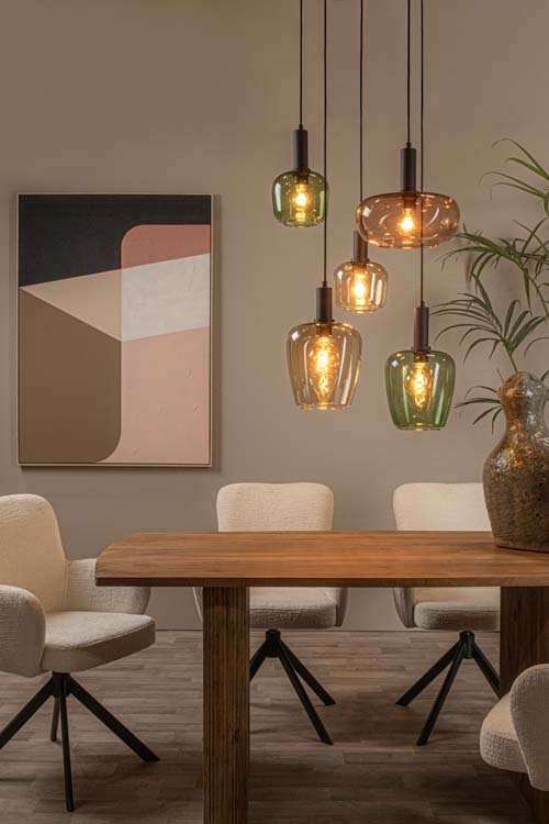 Hanglamp - zwart - dimbaar - 5xE27 - 40W