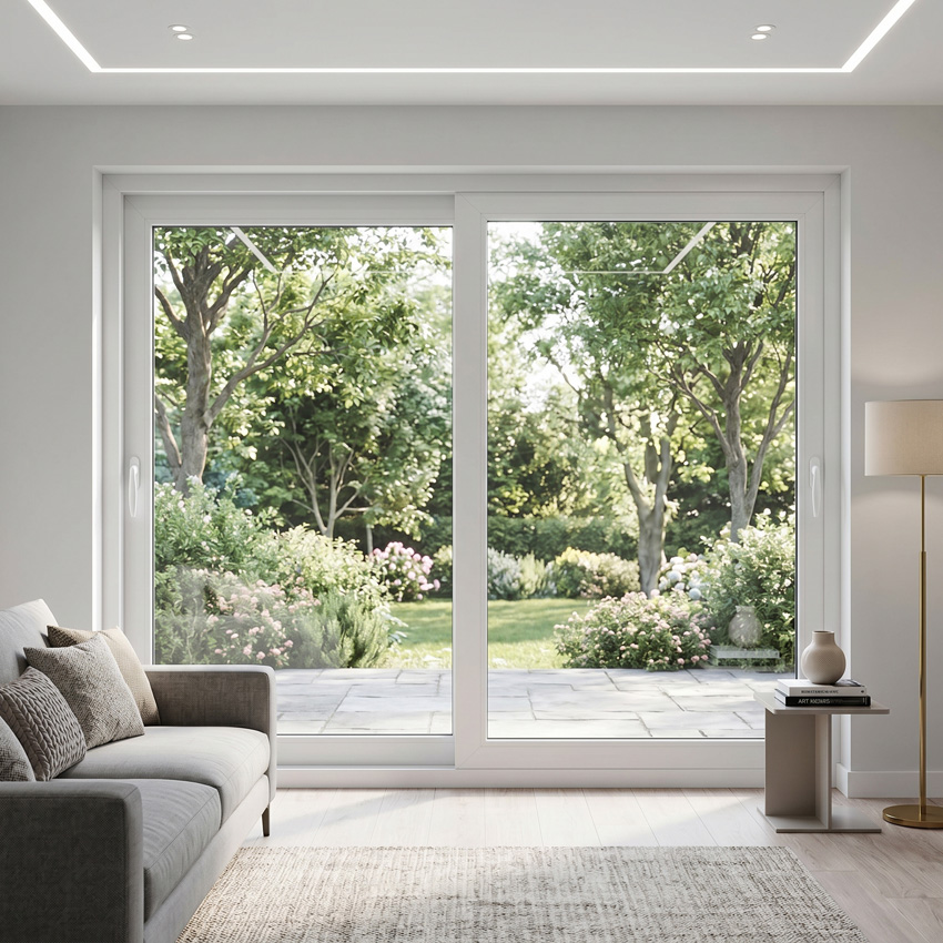 Fenêtre coulissant double PVC blanc L2750 x H2100mm