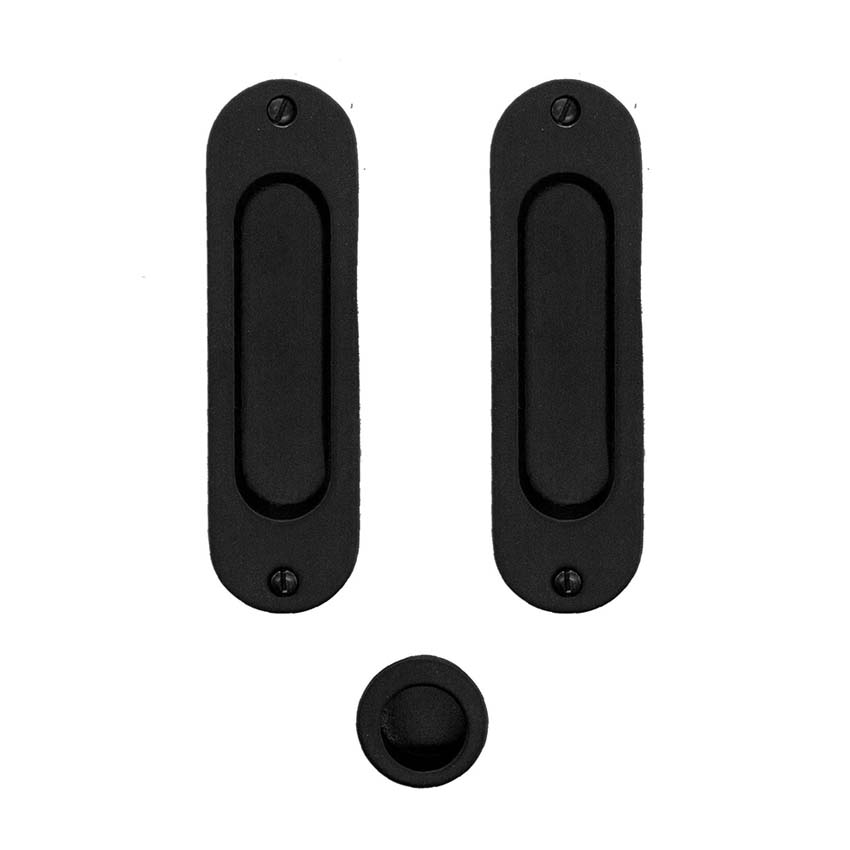 Coquille à encastrer le set ovale noir mat 26 X 120 mm
