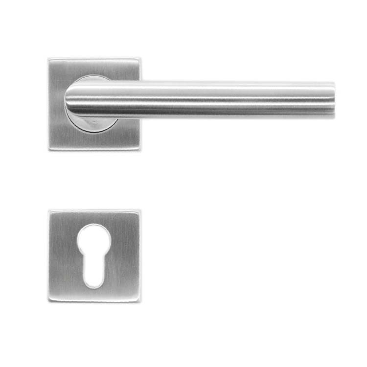 Deurkruk vierkant belluno 19mm inox plus cilinderrozet