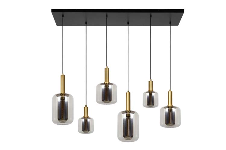Lucide JOANET - Suspension - 6xE27 - Fumé Lucide JOANET - Suspension - 6xE27 - Fumé
