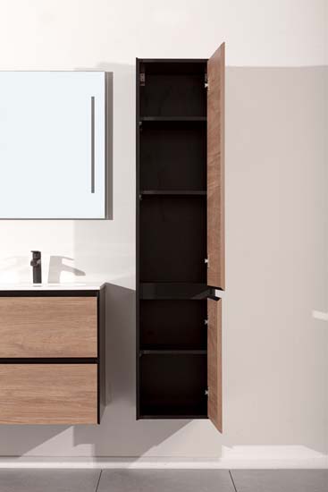 Badkamermeubel Molly houtlook hangend met dubbele wastafel glanzend wit 120cm Badkamermeubel Molly houtlook hangend met dubbele wastafel glanzend wit 120cm