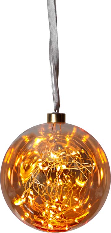 Boule de Noel avec led verre couleur ambre
