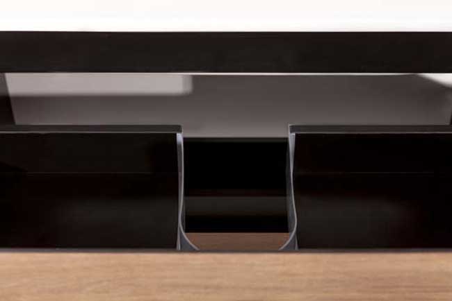 Badkamermeubel Molly houtlook hangend met enkele wastafel glanzend wit 90cm