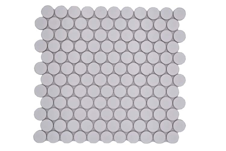 Mozaïek rond wit mat 31,2 x 33 cm