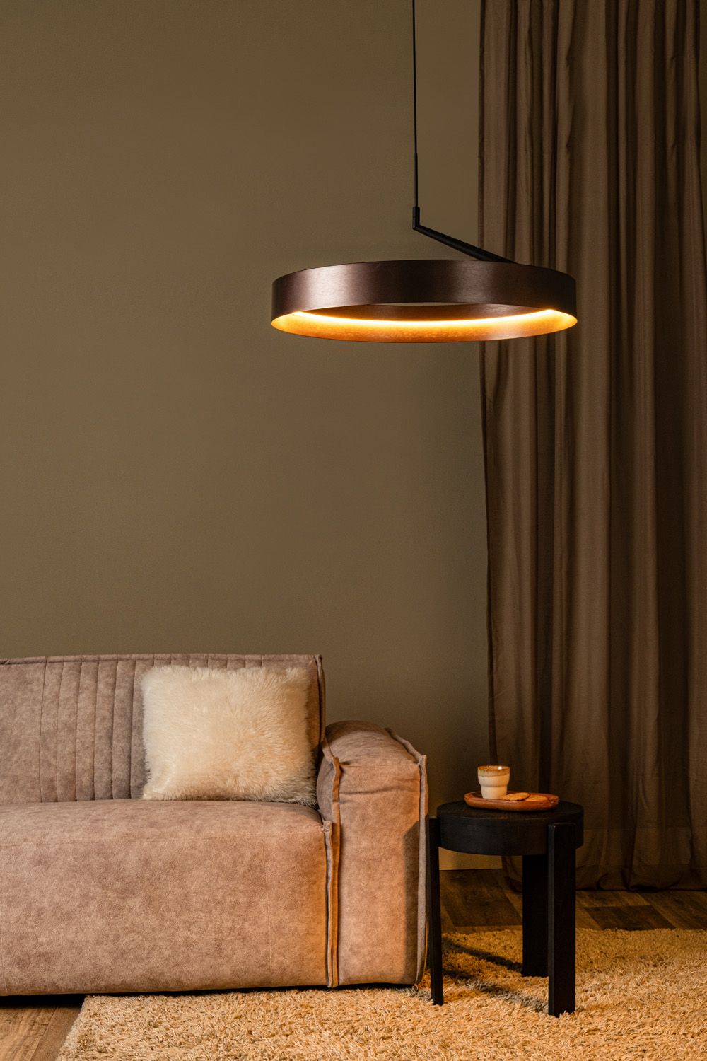 Hanglamp - Ø54,5cm - LED 3 StepDim - CCT - 1X36W 2200K/3000K - Koffie