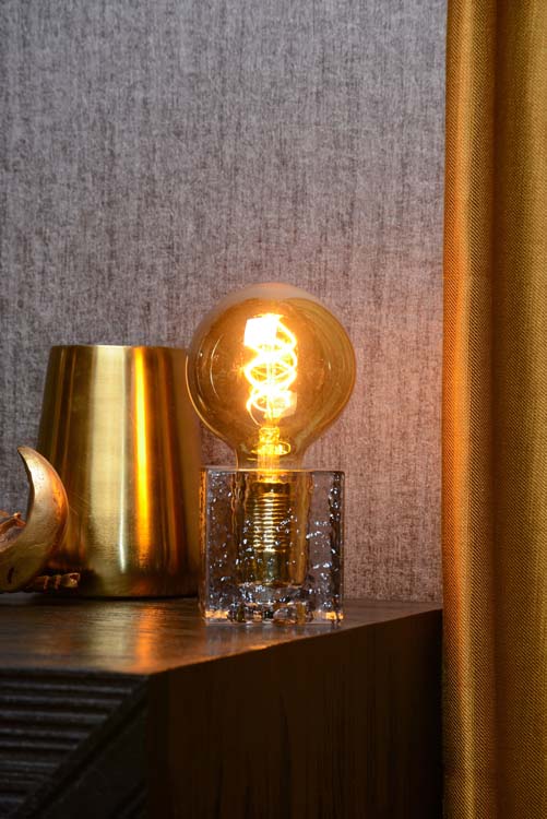 Tafellamp - fumé - 7,6x7,6x8,4cm - E27 - 40W