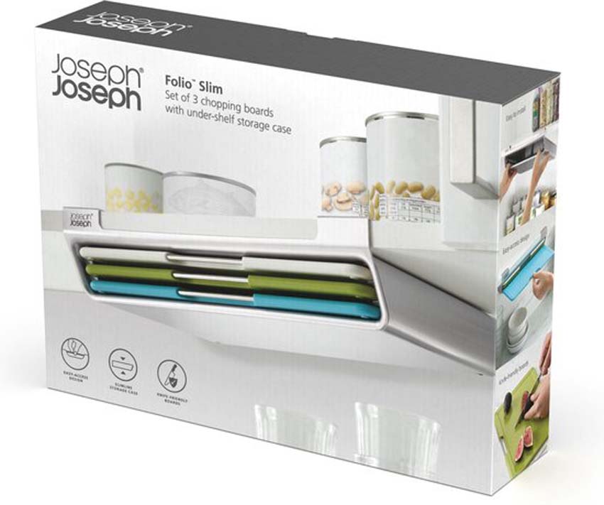 Planche à découper plastique multicolore 38x21cm set de 3