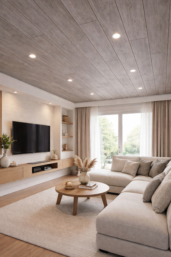 Plafondpaneel eik 1300x200x7mm bruto