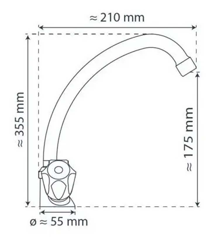 Keukenkraan Diane chroom lage druk