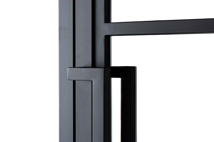 Porte intérieure en acier simple Tara 6W verre + panneau ouvrant à gauche sur mesure