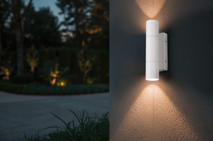 Applique murale - blanc - 7,5x23x8,5cm - dimmable - GU10 MR11 - 2x10W