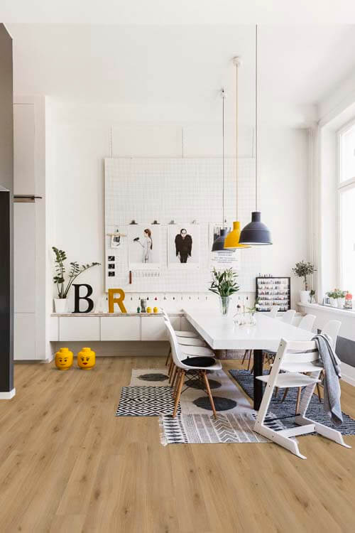 Sol stratifié Quick-step Quicko- 8mm - chêne blonde - waterproof