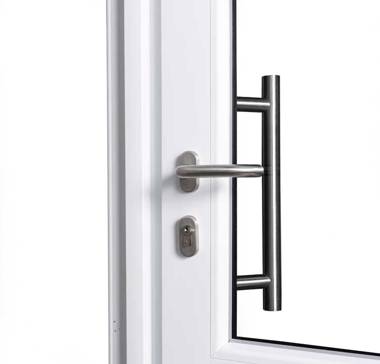 Porte extérieure 3 verres transparante PVC anth D 980x2180mm Porte extérieure 3 verres transparante PVC anth D 980x2180mm