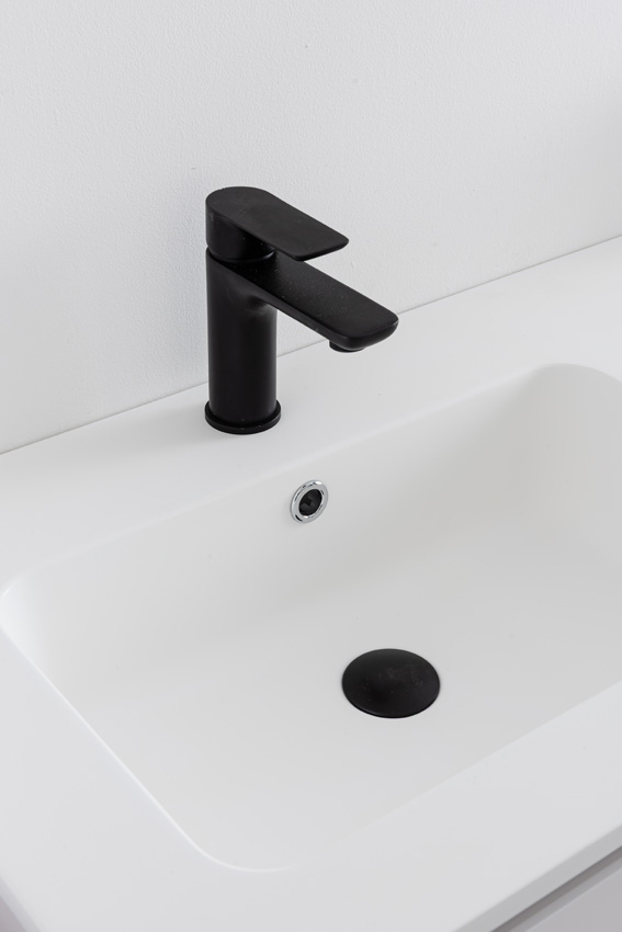 Meuble de salle de bain Bianca blanc mat suspendu avec double lavabo blanc mat 120,5cm