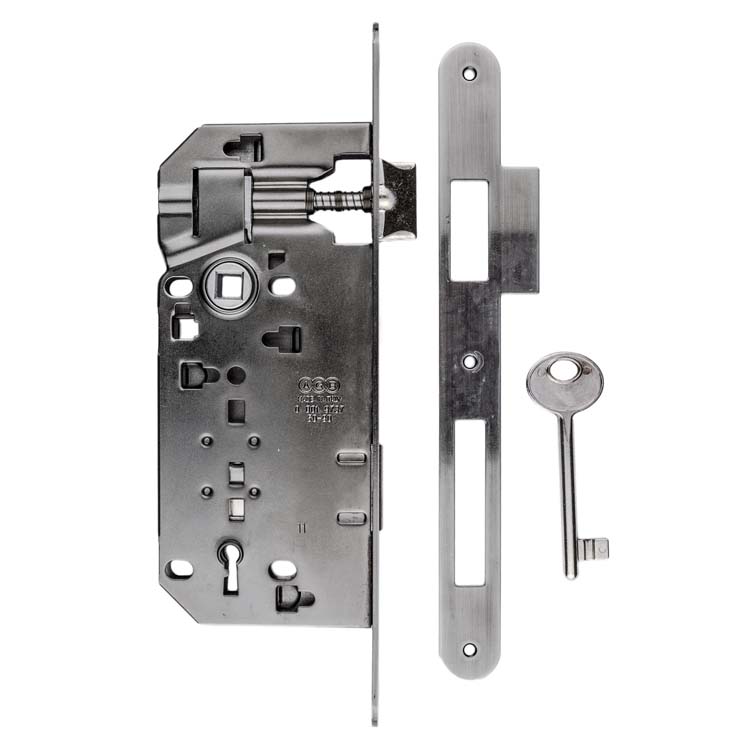Serrure pro AGB vieil argent/ carbon noir look 90mm
