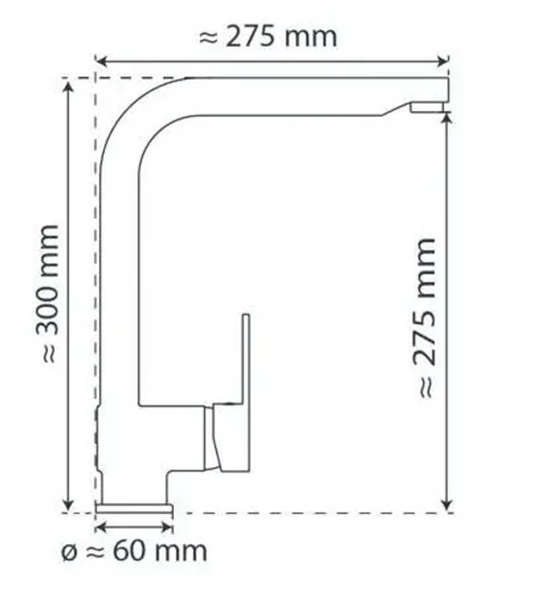 Keukenkraan Ria inox-look