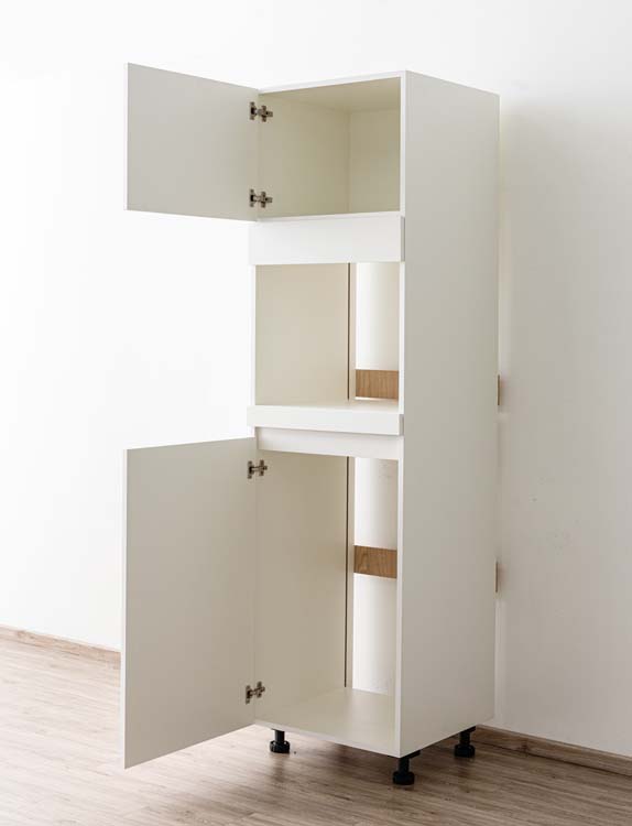 Armoire de cuisine Plenti armoire colonne pour four et réfrigérateur blanc 60x208cm