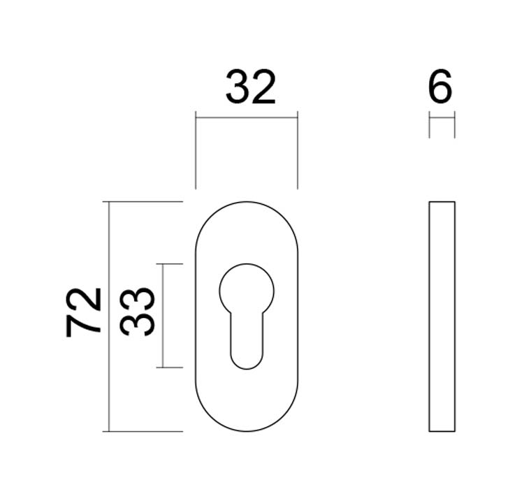 Plaque cylindre pro de sécurité pro inox plus ovale