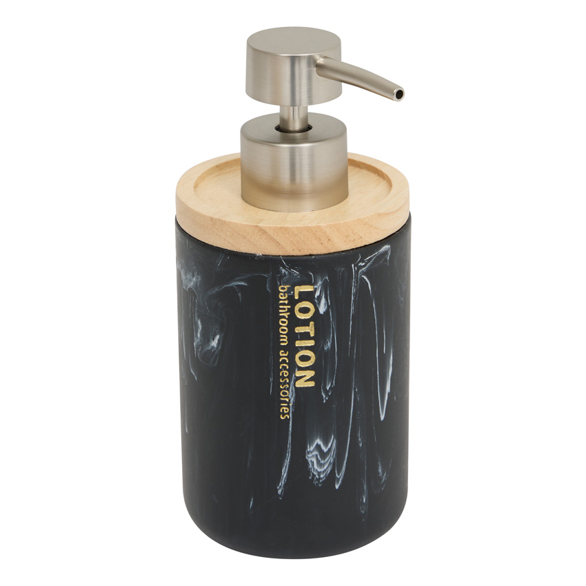 Distributeur de savon Eliza polyrésine noir 7,7x7,7x17,4cm