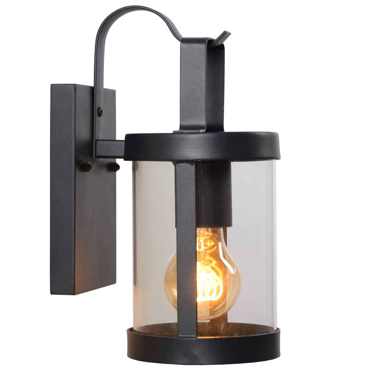 LINDELO Wandlicht IP23 E27 H28cm Zwart