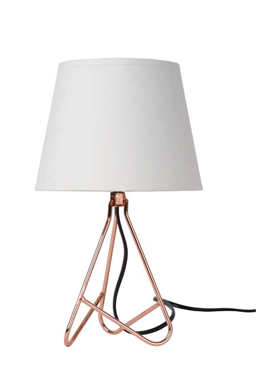 Lucide GITTA - Lampe de table - Ø 17 cm - E14 - Cuivre