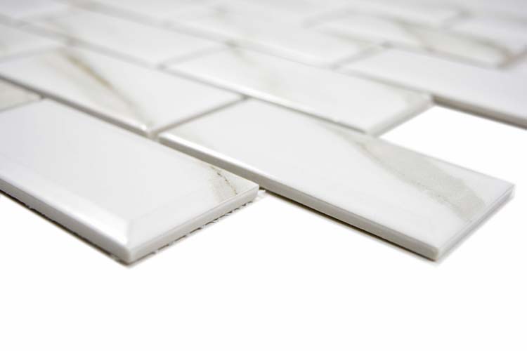 Mosaïque Metro Calacatta brillant 29,5x29,1cm