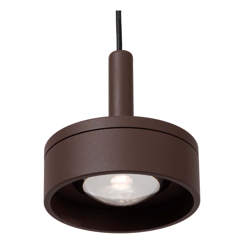 Lucide Essential Lenz - Suspension intérieur/extérieur - Ø11cm - LED - 1x8W 2700K - IP54 - Brun rouille