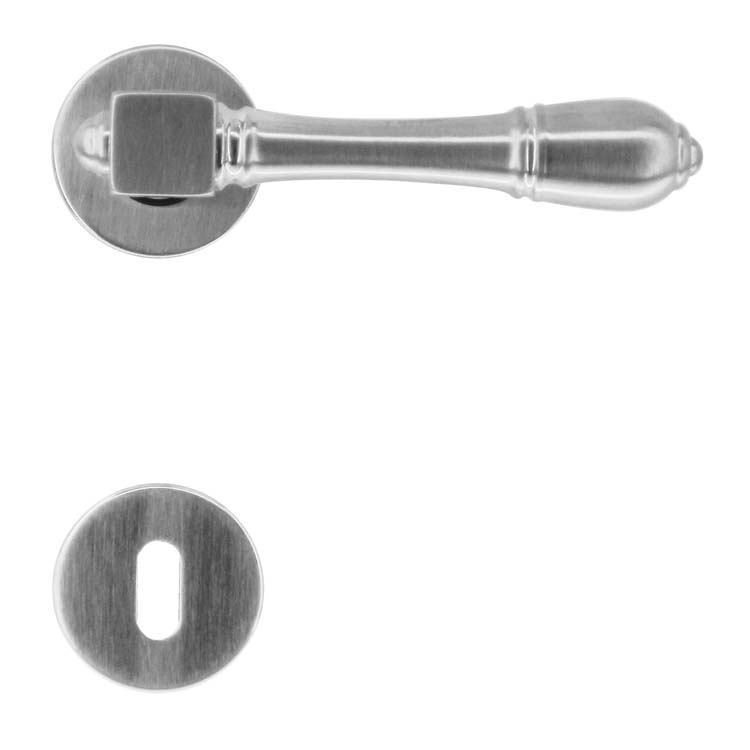Poignée de porte pro luciana look inox rosace barbe