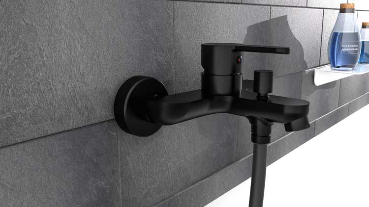 Robinet de baignoire Dex noir mat