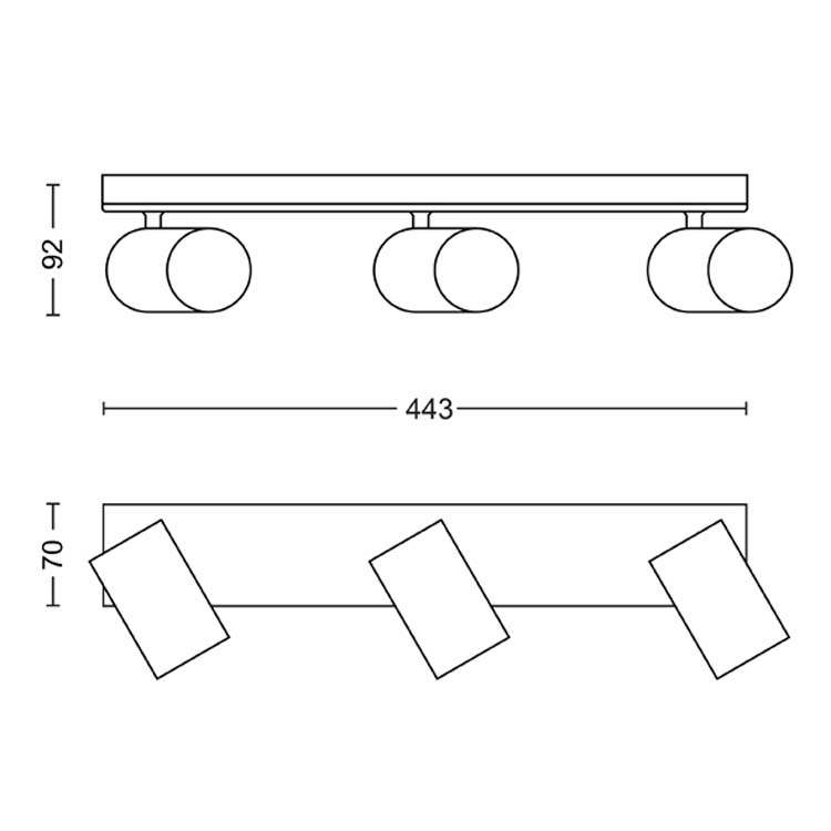 Opbouwspot Wit 3x5,5W