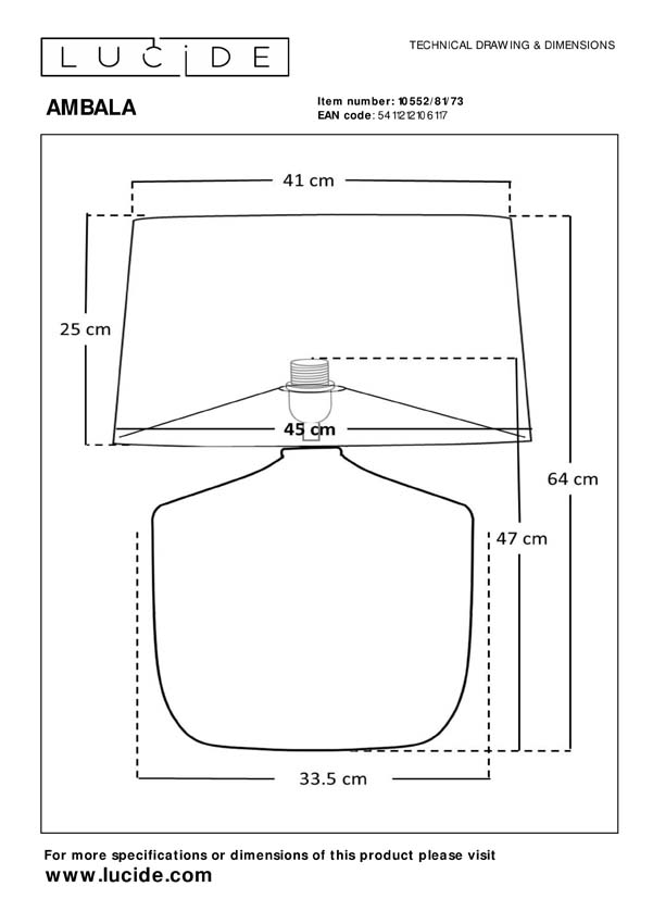 Lucide Premium Ambala - Lampe de table - Ø 45 cm - E27 - 1x40W - Naturel Lucide Premium Ambala - Lampe de table - Ø 45 cm - E27 - 1x40W - Naturel