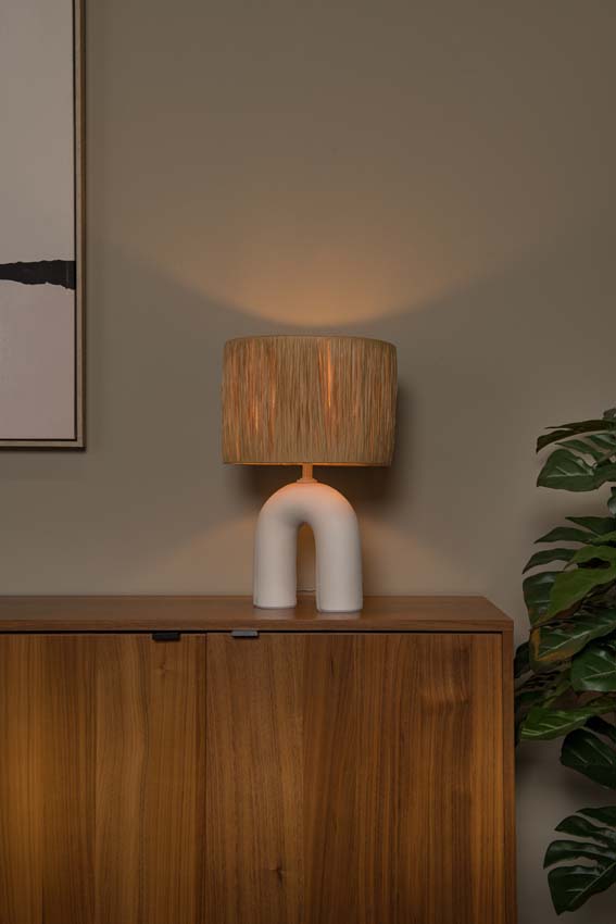 Lucide RONDA - Lampe de table - 1xE27 - Blanc