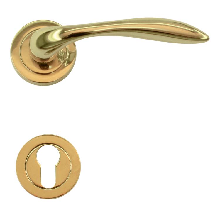 Poignée de porte cagliari titanium rosace cylindre