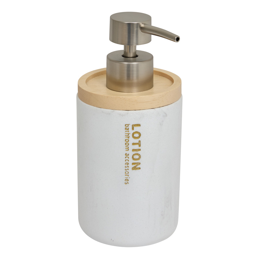 Zeepdispenser Eliza polyresin wit 7,7x7,7x17,4cm