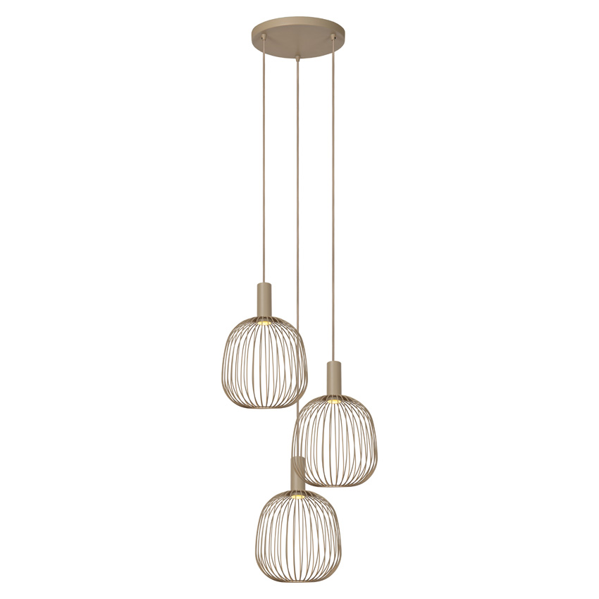 Hanglamp - Taupe - 50x50x160cm - 3xGU10 (MR11)