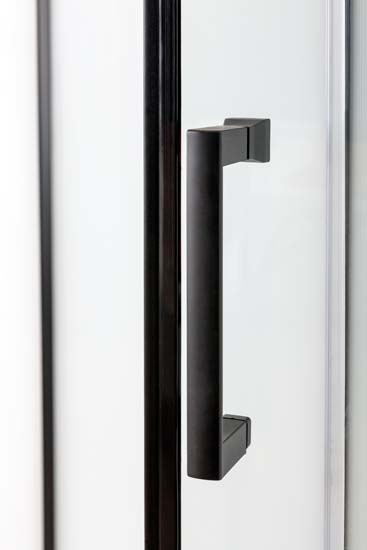 Cabine de douche Penny thermostatique droite noir/blanc porte coulissante 115x85x218,5cm