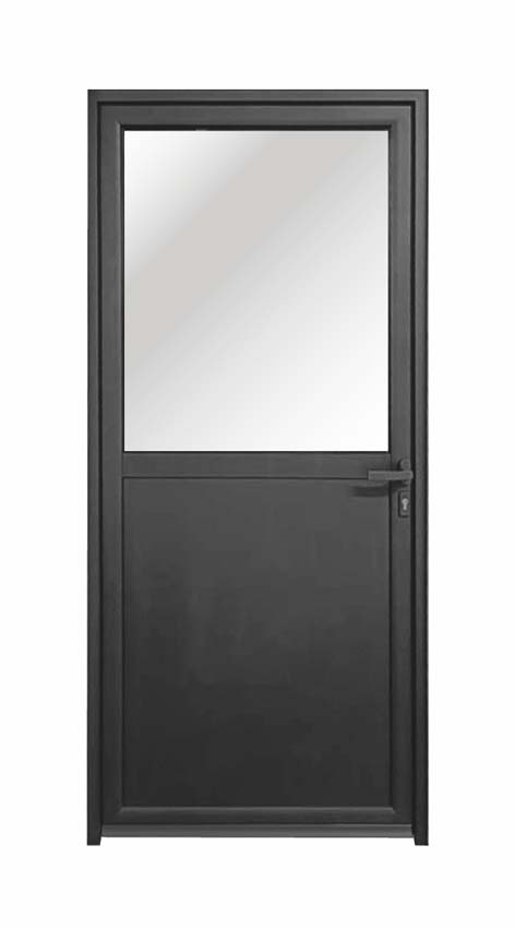 Buitendeur Tavira aluminium helder glas zwart 960x2180mm links duwend