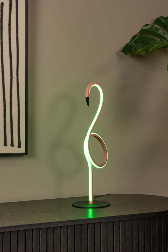 Lucide FLAMINGO - Tafellamp - LED Dimb. - RGB - Roze