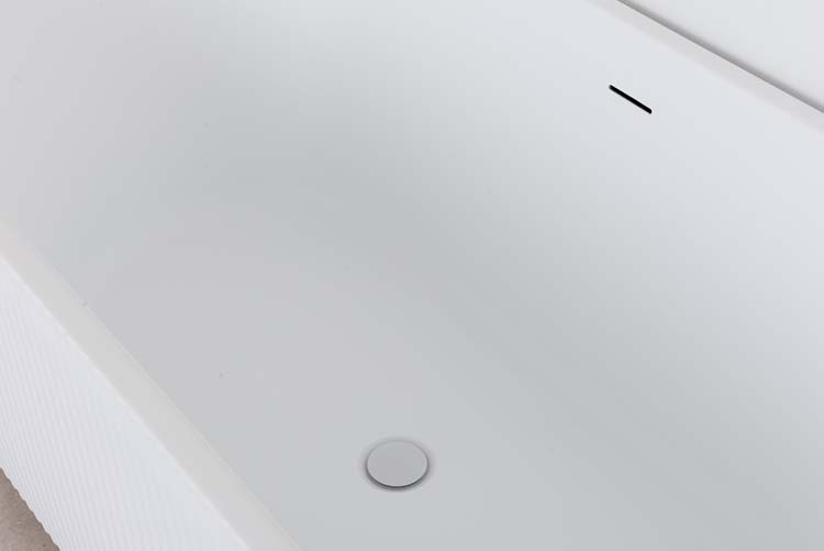 Hoekbad Chris mat wit geribbeld links 170x80cm