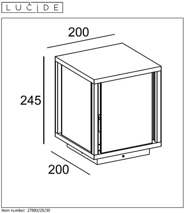 Lucide CLAIRE - Sokkellamp Buiten - E27 - IP54 - Antraciet