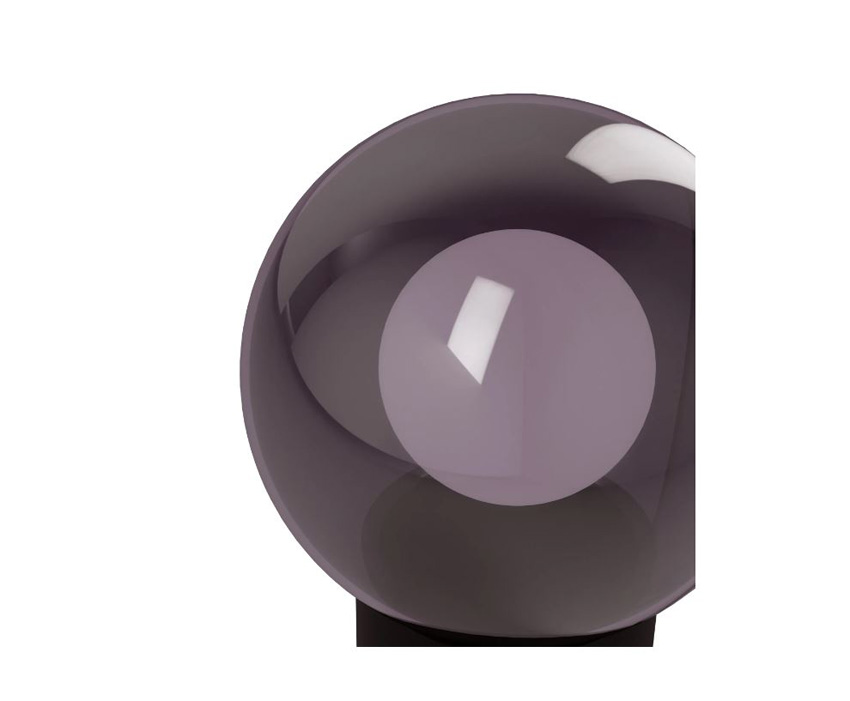 Lampe de table - noir/mûre - Ø12xH17,5cm - dimmable - E14 - 1x25W - commande tactile