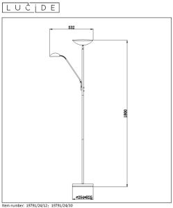 Lampadaire - noir - H180 - LED - 3000K