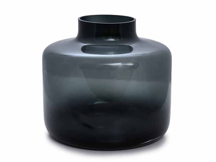 Vase Salt&Pepper verre noir fumé H20 cm