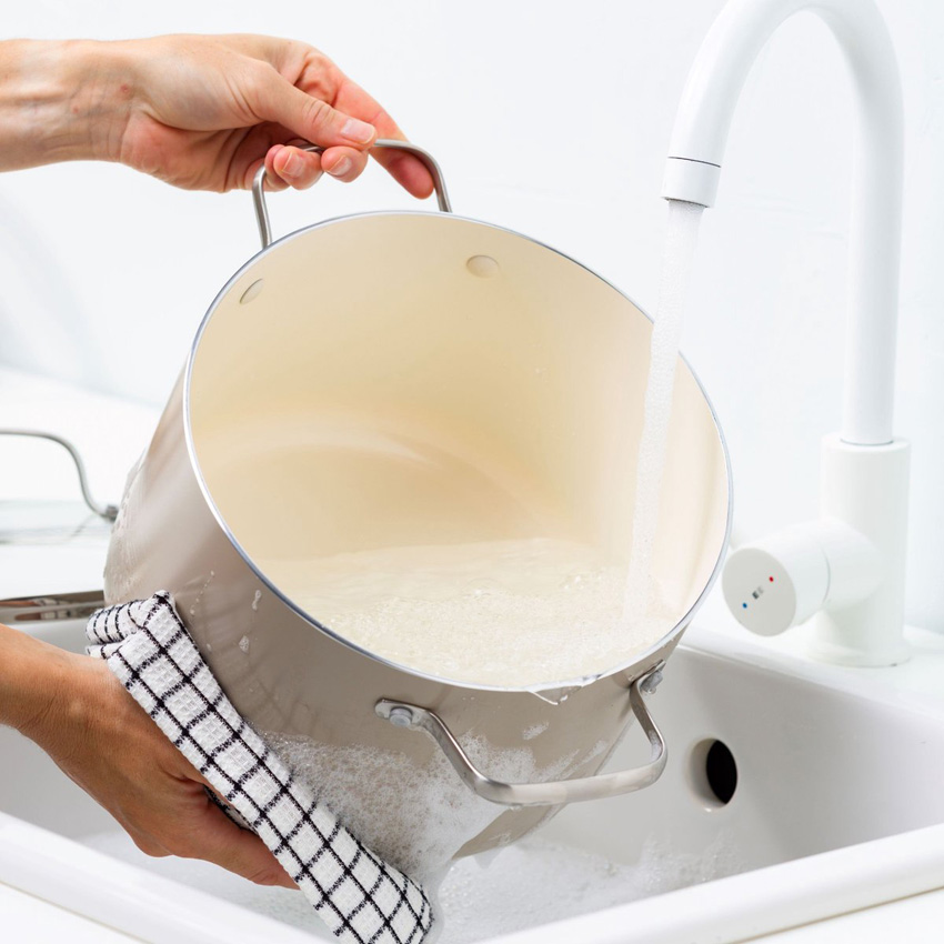 Kookpot met deksel crème Ø24cm antikleeflag & PFAS-vrij