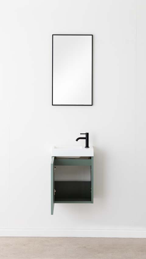 Toiletmeubel Dotan Eucalyptus wastafel glanzend witx40x22cm