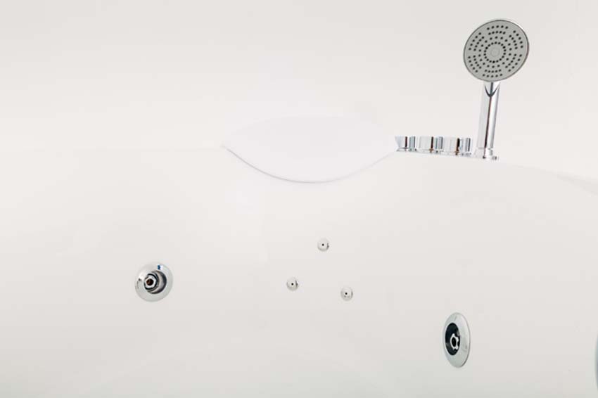 Hoekbad Oliver mat wit met whirlpool 150x150cm