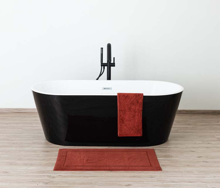 Vrijstaand bad Belle zwart/wit 170x80cm