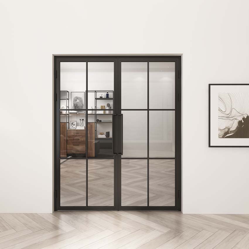 Porte intérieure double en acier Tara 6W 204x176cm droite
