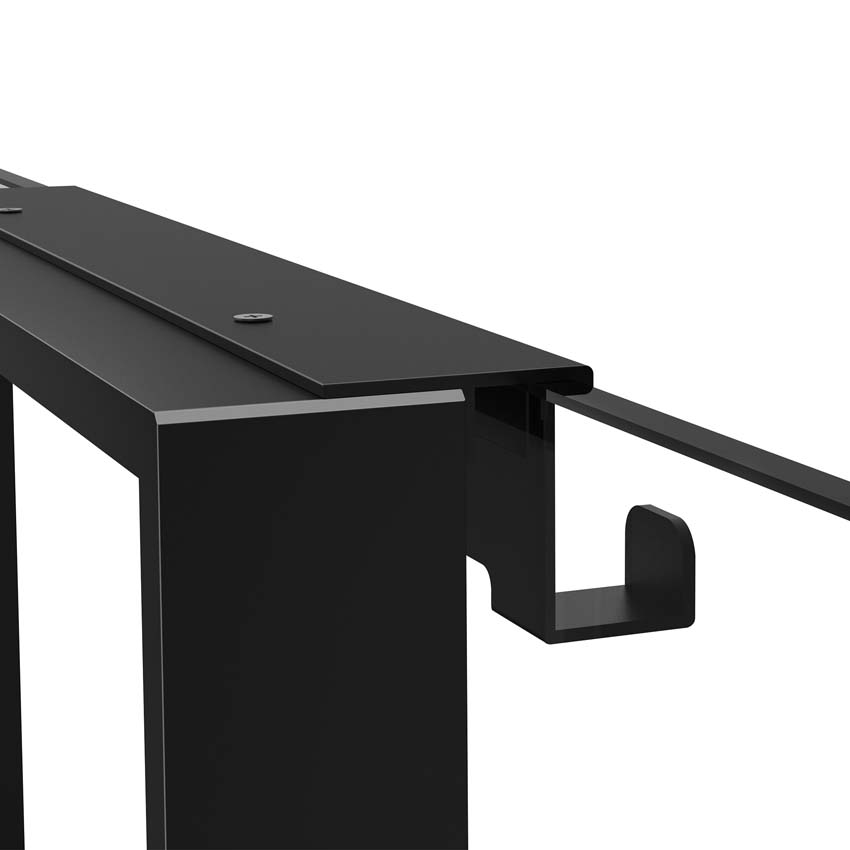 Doucherek mat zwart 50x50x6,5cm met 4 ophanghaken